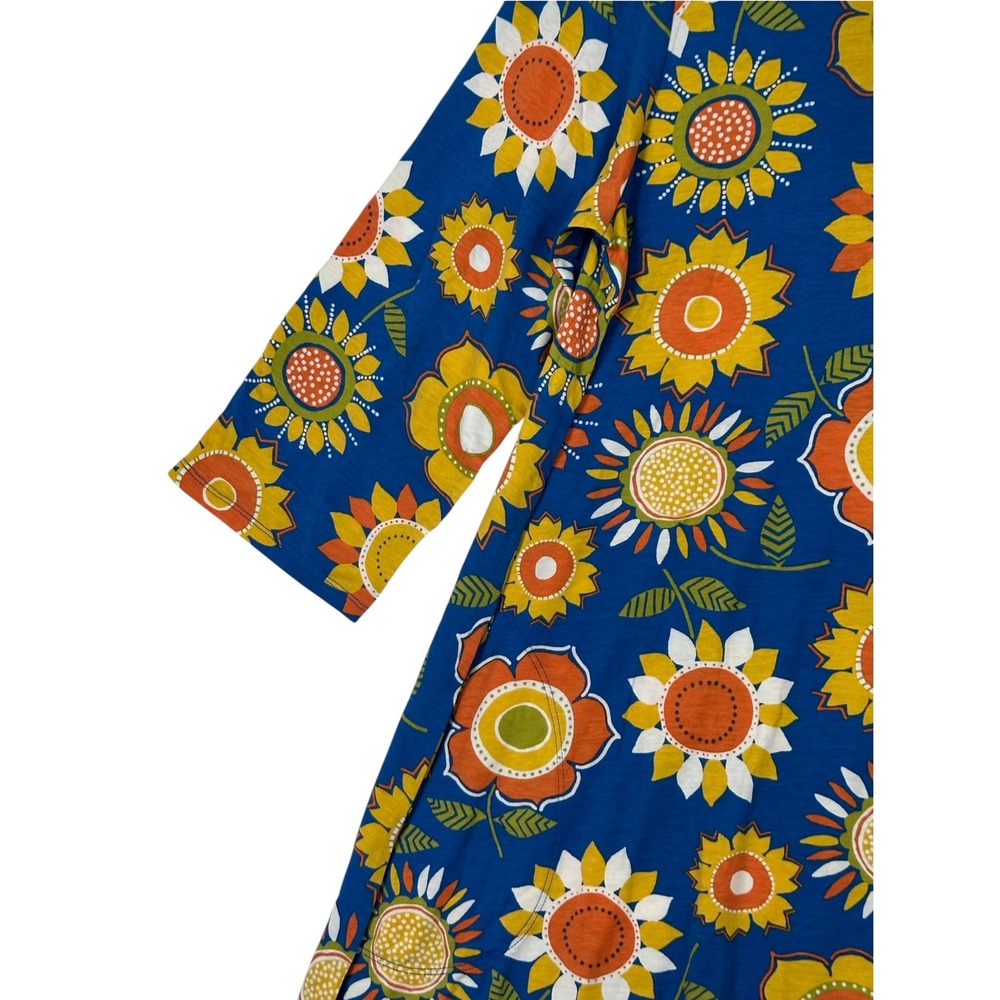 NWT Gudrun Sjoden Womens Sunflower Dress XL Jersey Boho Lagenlook Blue Artsy - Picture 4 of 13